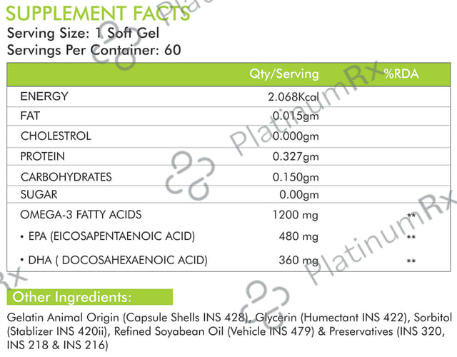 Meadbery Essentials Omega 3 Balanced Lemon Flavour Capsule 60s