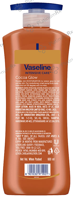 Vaseline Intensive Body Care Cocoa Glow Lotion 600 ml