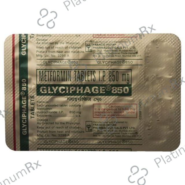 Glyciphage 850mg Tablet 10s