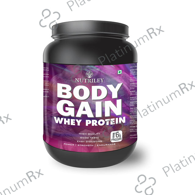 Nutriley Body Gain Whey Protein Strawberry Powder 1000 gm
