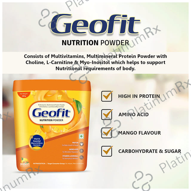 Geofit Nutrition Protein Powder with Vitamins & Minerals Mango