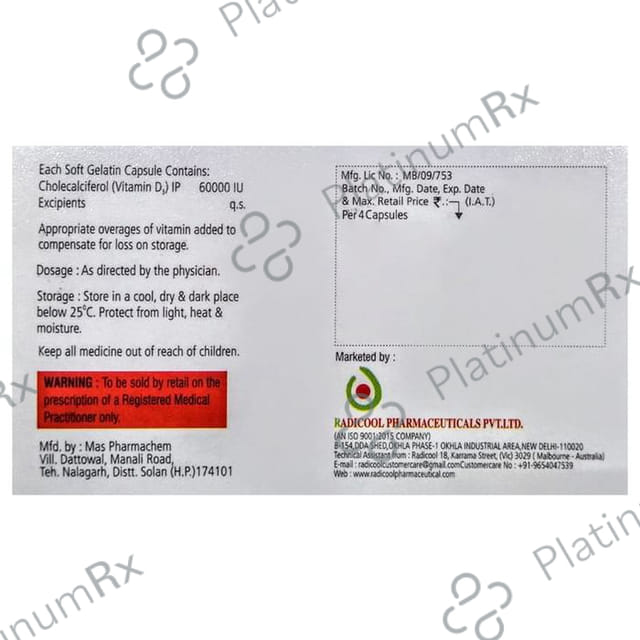 Radcal D 60K Soft Gelatin Capsule 4s