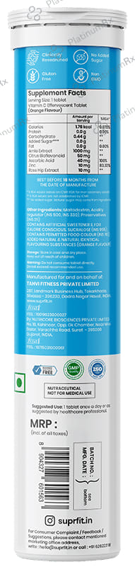 Superfit Superfit Vitamin C Immunity Effervescent Tablet Orange