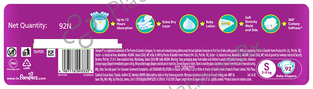 Pampers Taped Active Baby Diaper Small 92s
