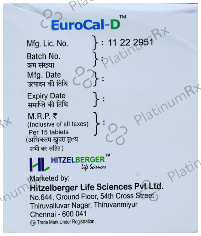 Eurocal D Tablet 15s