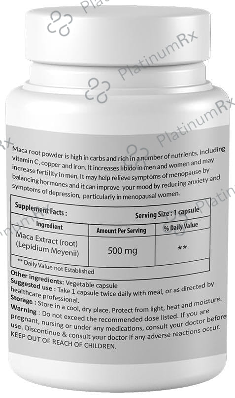 Zinnia Wellness Maca Root Extract Veggie Capsule