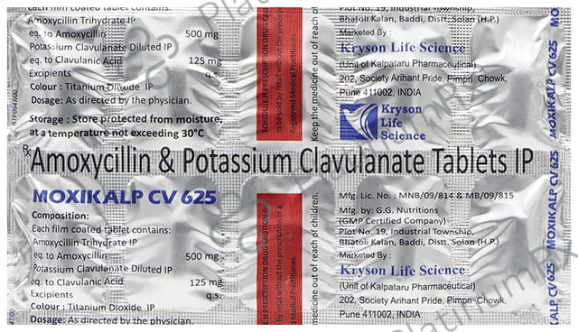 Moxikalp CV 625 500/125mg Tablet 10s