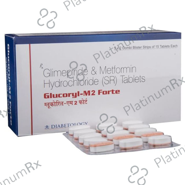 Glucoryl M 2 Forte 2/1000mg Tablet PR 15s
