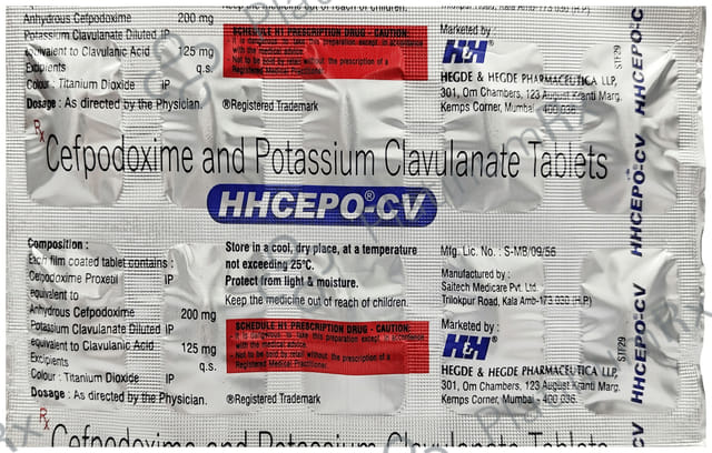 Hhcepo CV 200/125mg Tablet 10s