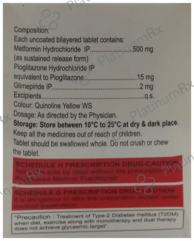 Triglimisave 2/500/15mg Tablet SR 15s