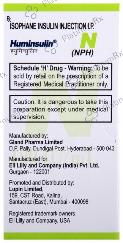 Huminsulin NPH (100 IU/ml) (1*10ml Vial)