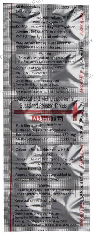 Aldonil Plus 150mg/1500mcg Tablet SR 10s