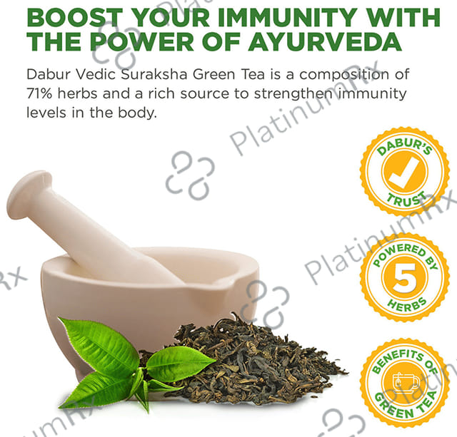 Dabur Vedic Suraksha for Immunity - Green Tea with Herbs