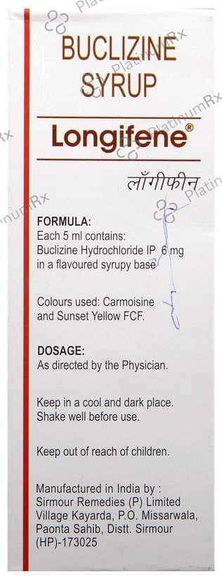 Longifene 6mg Syrup 200ml