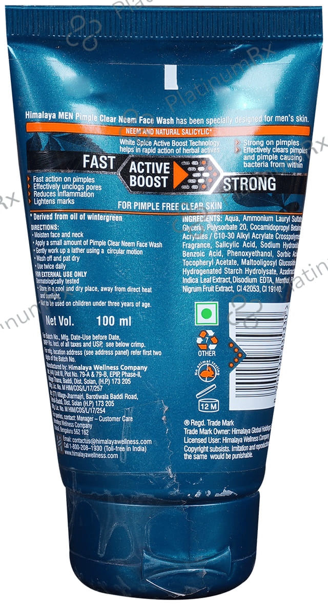 Himalaya Men Pimple Clear Neem Face Wash 100ml