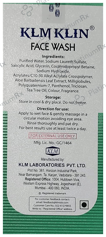 Klm Klin Face Wash 100ml