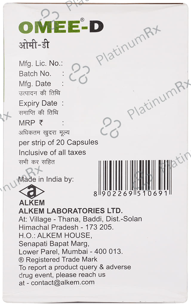 Omee D 10/20mg Capsule 20s