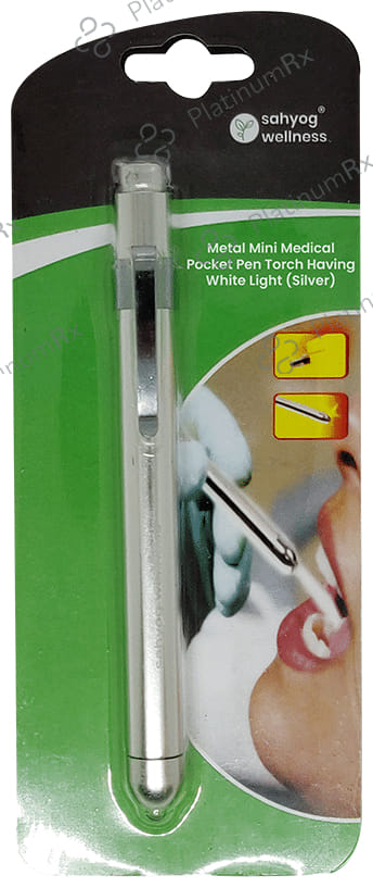 Sahyog Wellness Metal Mini Medical Pocket Pen Torch with White Light Silver