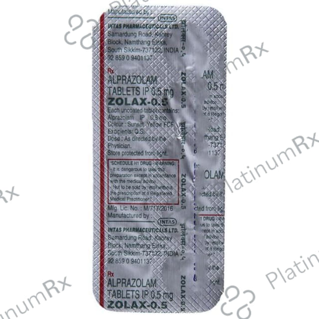 Zolax 0.5mg Tablet 10s