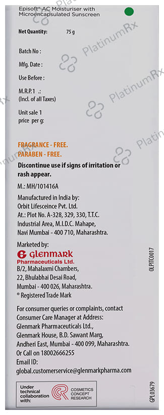 Episoft AC SPF 30 Cream 75gm