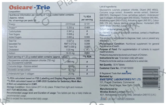Osicare Trio Tablet 10s