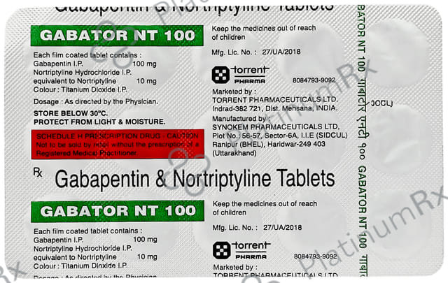 Gabator NT 100/10mg Tablet 15s