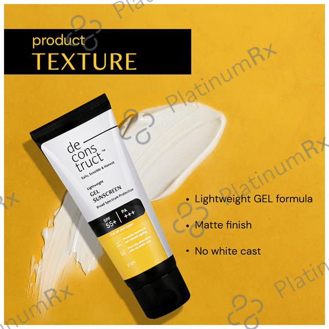 Deconstruct Lightweight Sunscreen SPF 55+ PA++++ Gel 50gm