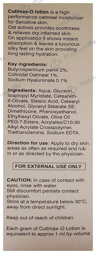 Cutimax O Oat Moisturizing Lotion 60gm