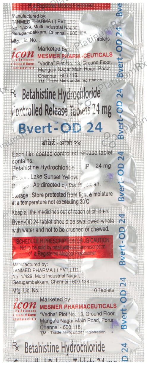 Bvert OD 24mg Tablet CR 10s