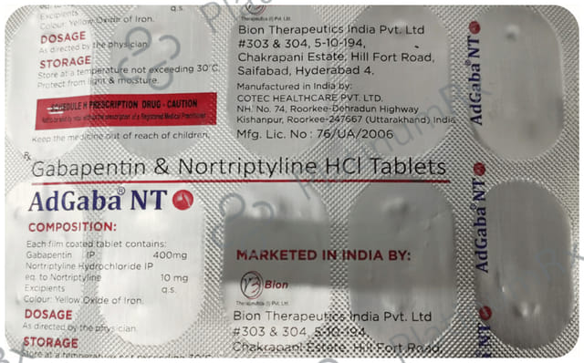 Adgaba NT 400/10mg Tablet 10s