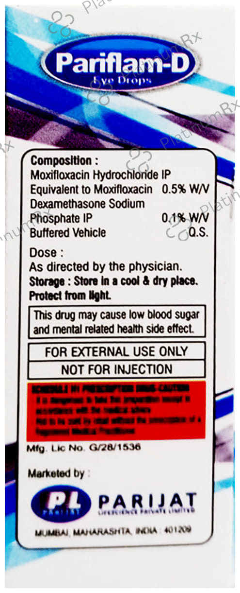 Pariflam D Eye Drop BAK Free 5ml