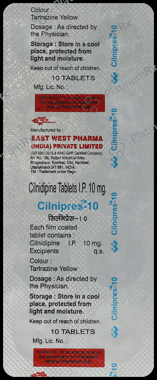 Cilnipres 10mg Tablet 10s