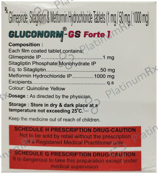 Gluconorm GS Forte 1/1000/50mg Tablet 10s