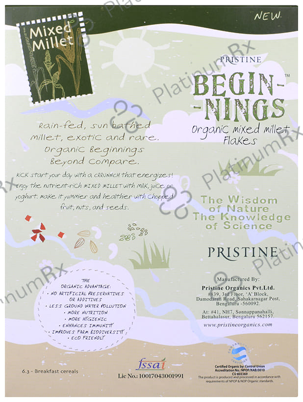 Pristine Beginnings Organic Mixed Millet Flakes 300 gm