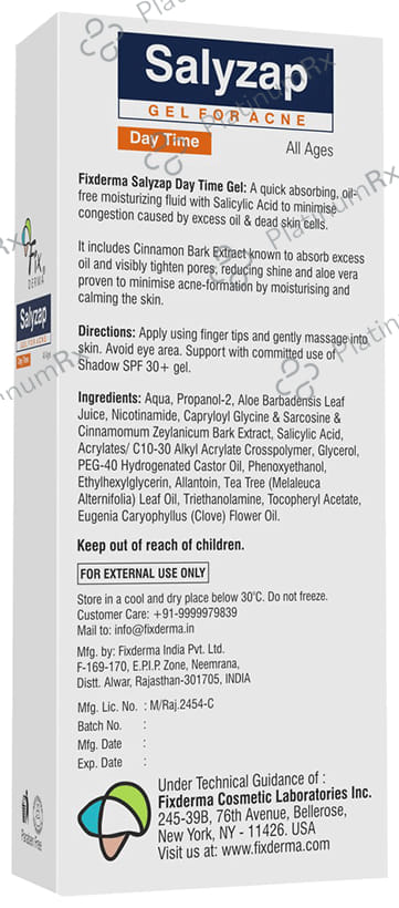 Fixderma Salyzap Daytime Gel for Acne Relief
