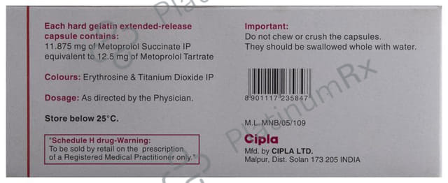 Metolar XR 11.8mg Capsule ER 15s