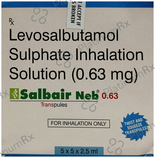 Salbair Neb 0.63mg Transpules 5s