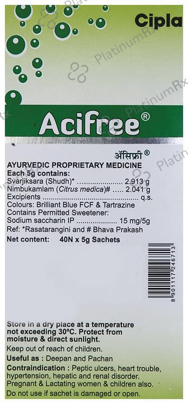 ACI Free Pudina Flavour Sachet 5gm