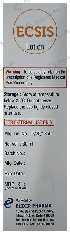Ecsis Lotion 30 Lotion Elixir Pharma
