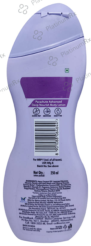 Parachute Advansed Body Lotion Coconut Milk Deep Nourish 250 Lotion