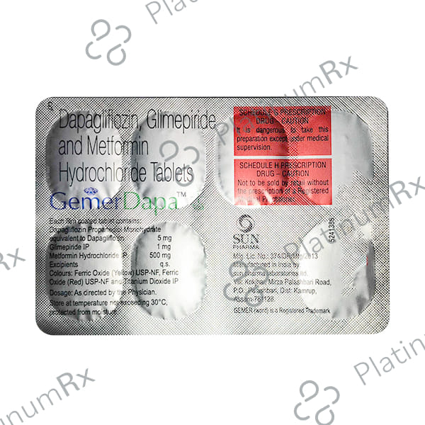 Gemer Dapa 5/1/500mg Tablet 7s