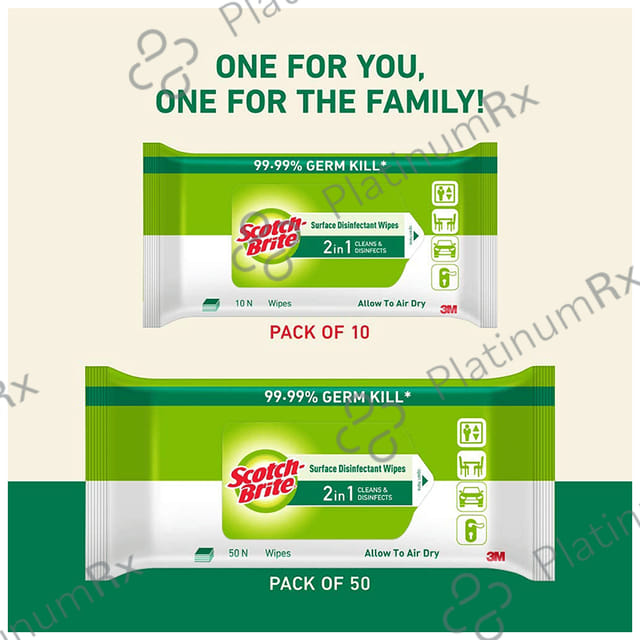 Scotch Brite Surface Disinfectant Wipes 2 in 1 Cleans & Disinfects 50 wipes
