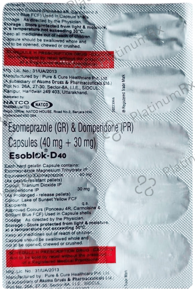 Esoblok D 30/40mg Capsule SR 10s