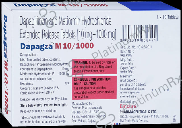 Dapagza M 10/1000 Tablet