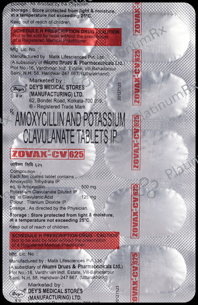 Zovax CV 625 Tablet