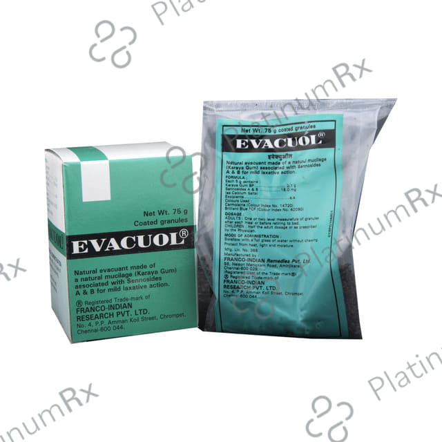 Evacuol 3.1/18mg Granules 75gm