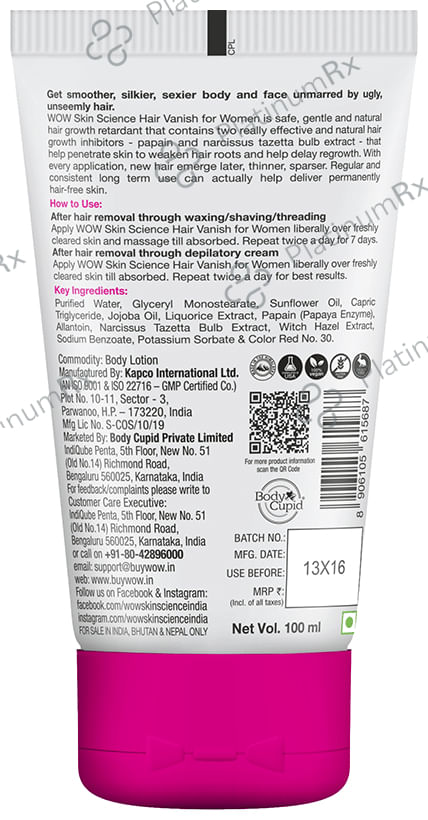 WOW Skin Science Hair Vanish for Women