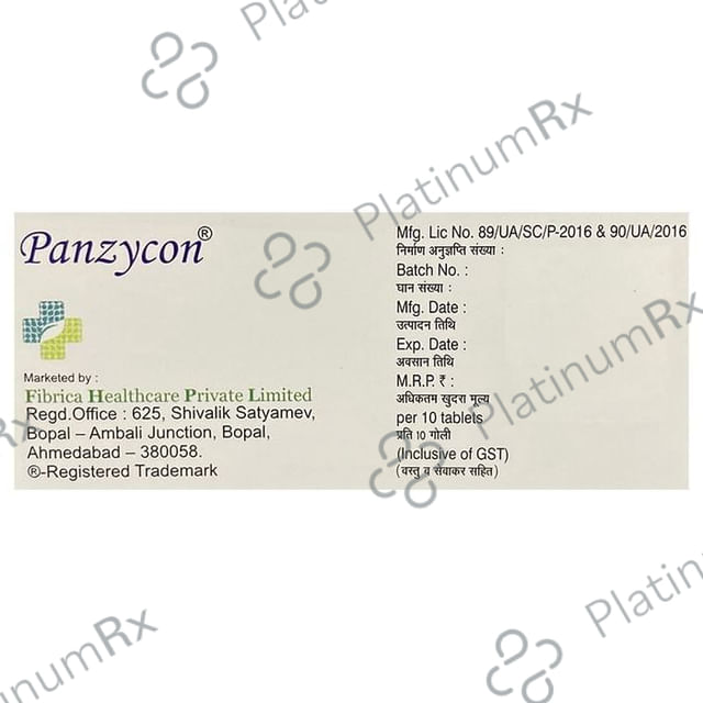 Panzycon 170/80mg Tablet 10s