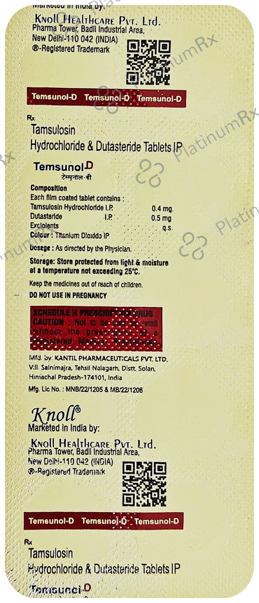 Temsunol D 0.5/0.4mg Tablet 10s
