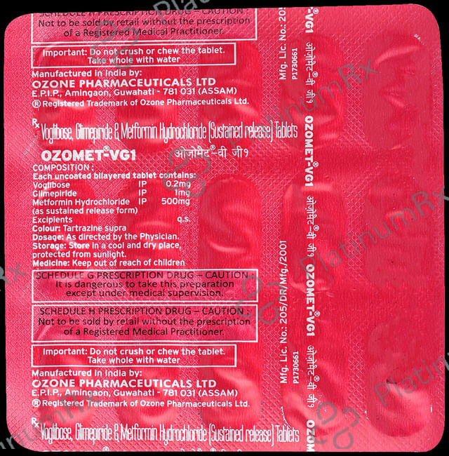 Ozomet VG 1/500/0.2mg Tablet SR 15s